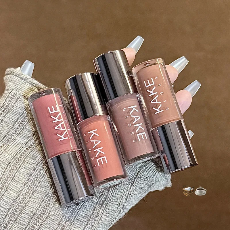 Spiegelflüssiger Lippenstift, feuchtigkeitsspendendes Gelee, braunes Wasser, leichte Lippenglasur, sexy Lipgloss, langlebig, nackte Lippentönung, Make-up-Kosmetik — image 4