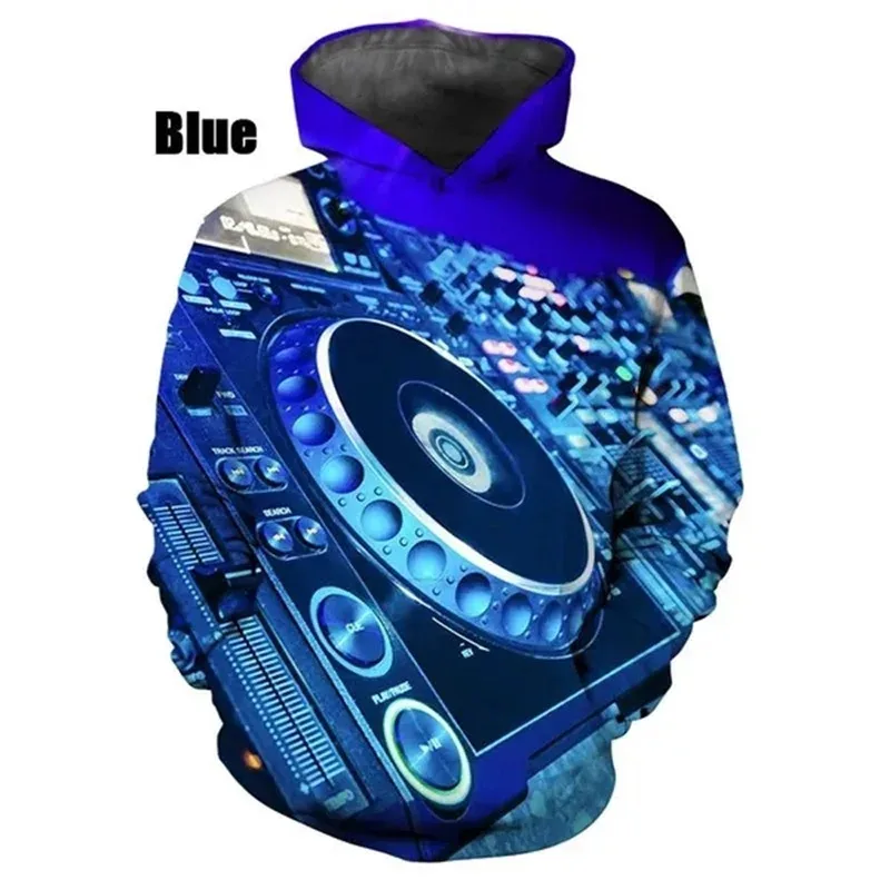 ใหม่แฟชั่น 3D พิมพ์ DJ รูปแบบ Hoodies สำหรับผู้ชาย Casual Pullover เสื้อผู้ชาย Streetwear ขนาดใหญ่ Hoodies Ropa Hombre