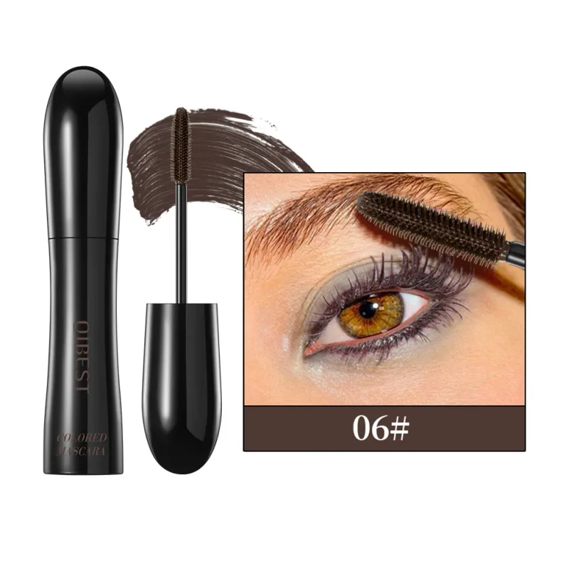 Mascara marrone cioccolato Estensione ciglia curva colorata Impermeabile Asciugatura rapida Allungamento Occhi Ciglia nere Trucco duraturo — image 12