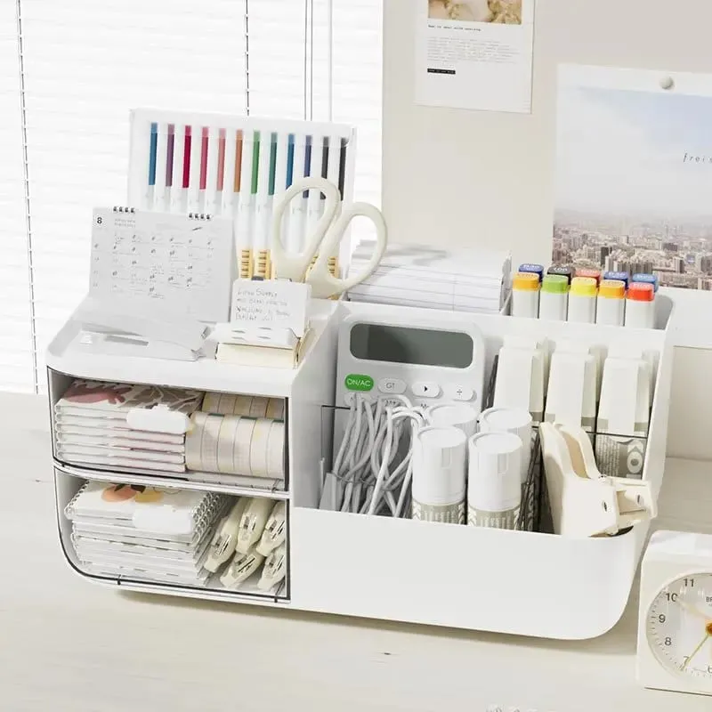 Organisateur de cosmétiques avec 2 tiroirs transparents, grande capacité, vue dégagée, gain de place, glissement en douceur pour les pinceaux de maquillage — image 5