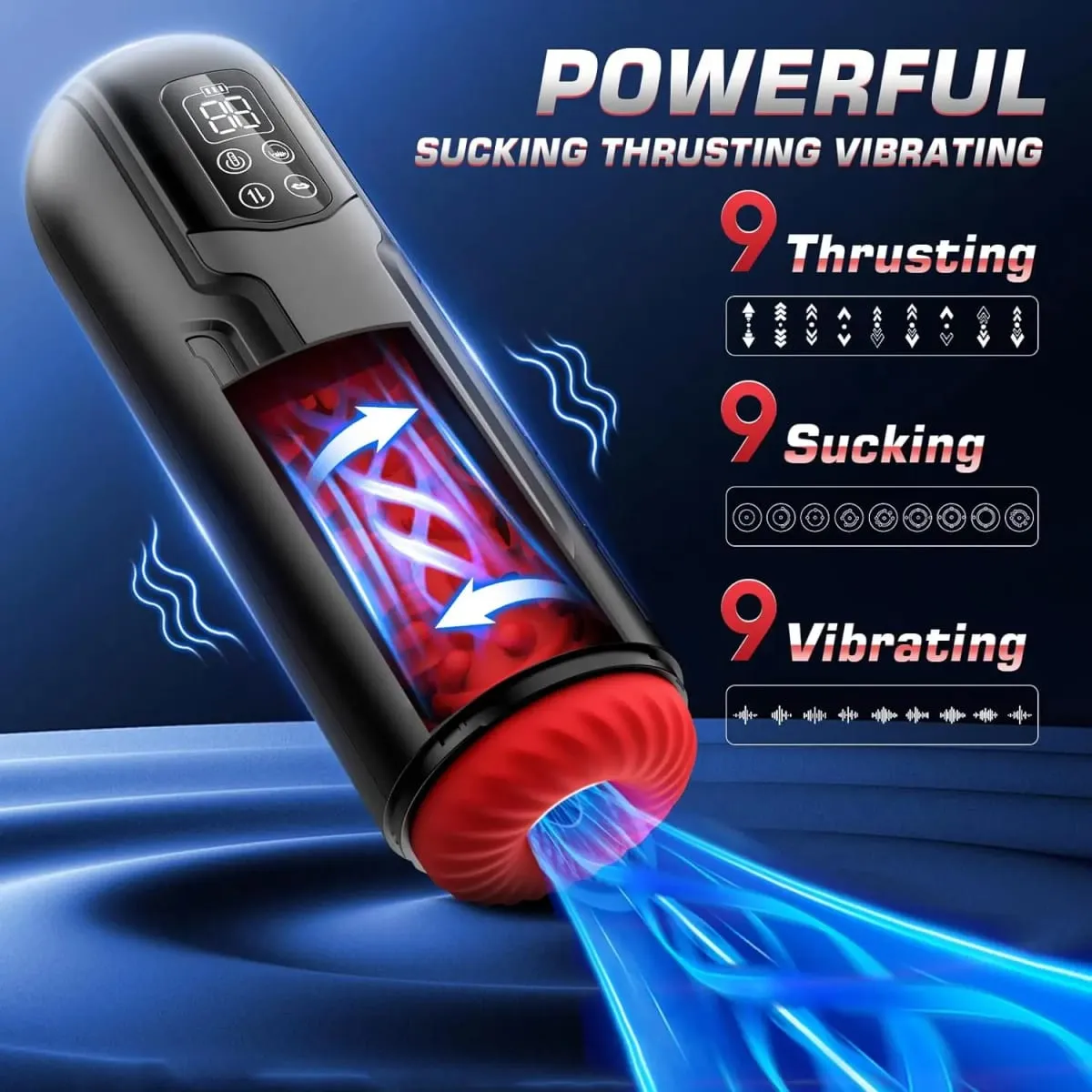 Copo masturbador masculino automático com modos de aquecimento de impulso de sucção Stroker Blowiob Máquina Display LCD Brinquedo sexual adulto para homens — image 4