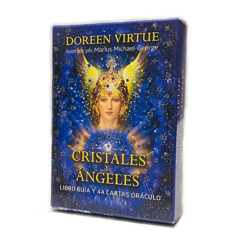 คริสตัล Angel การ์ด Oracle 44 Deck 10.4*7.4 ซม.สเปนรุ่น Fate Divination TAROT BOARD เกม Cristales Ángeles