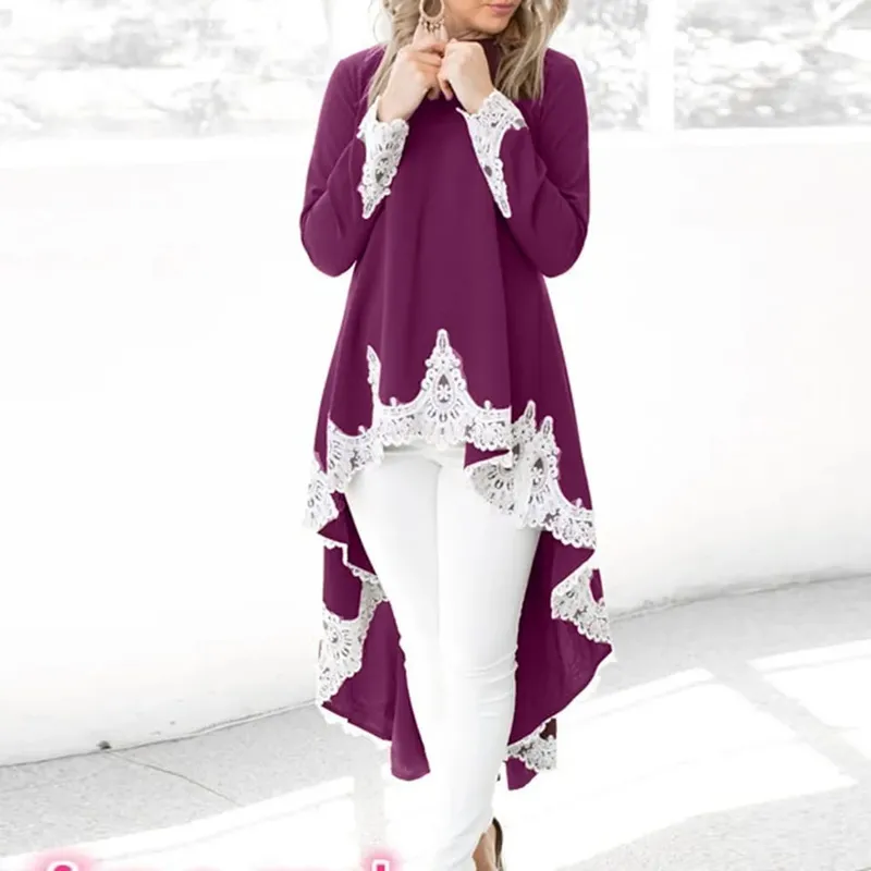 Mùa Xuân Thanh Lịch Váy Đầm Cho Nữ Tay Dài Cổ Tròn Chui Đầu Viền Không Đều Màu Dresss vestidos Áo Dây Femme Soirée Verte