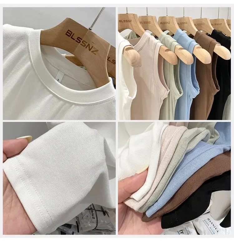 zjaiss 2026 Baumwolle Tops Hals Sommer Basic Shirts Weiß Schwarz Casual Sport Weste Schulterfrei Grün Damen Tank Top — image 9