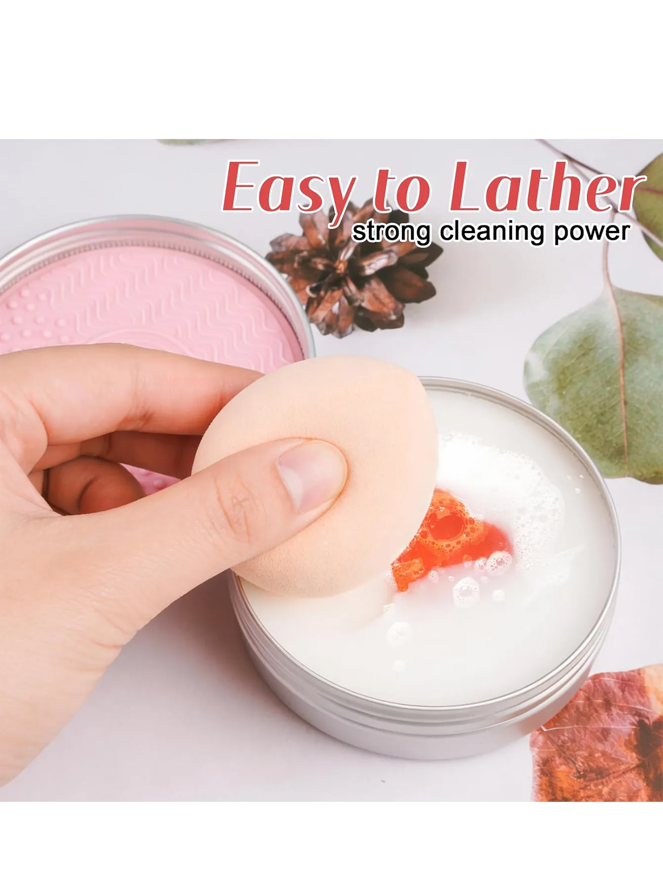 Sapone per la pulizia dei pennelli da trucco portatile Sapone detergente naturale multiuso riutilizzabile per cosmetici da viaggio Pulizia profonda veloce ed efficace per pennelli da trucco Piumini da cipria Vari prodotti per il lavaggio di bellezza — image 5