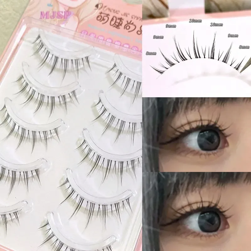 Faux-cils naturels à tige transparente fine, cils Manga, fournitures de cils novices, bâton de maquillage coréen — image 16