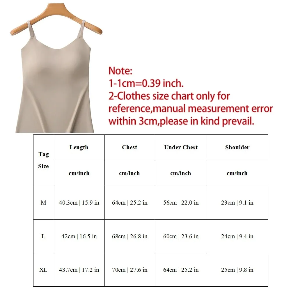 Bra Terbina dalam Cami Tank Top Tali Spaghetti Boleh Laras U-Neck Padded Payudara Sokongan Shapewear Seamless Slim Undergarment Vest — image 6