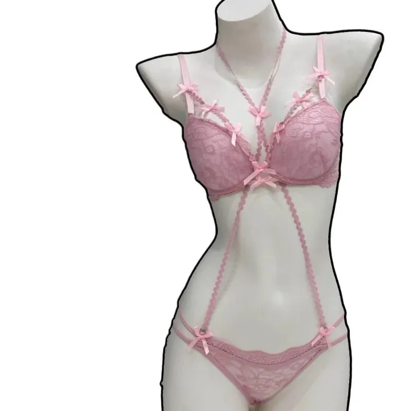 ความงามสร้อยคอโบว์สีม่วงและชุด - ความอิ่มตัวต่ำการจับคู่ชุดชั้นใน Push Up Bra และสร้อยคอปรับได้สำหรับผู้หญิง MOYISU — image 6