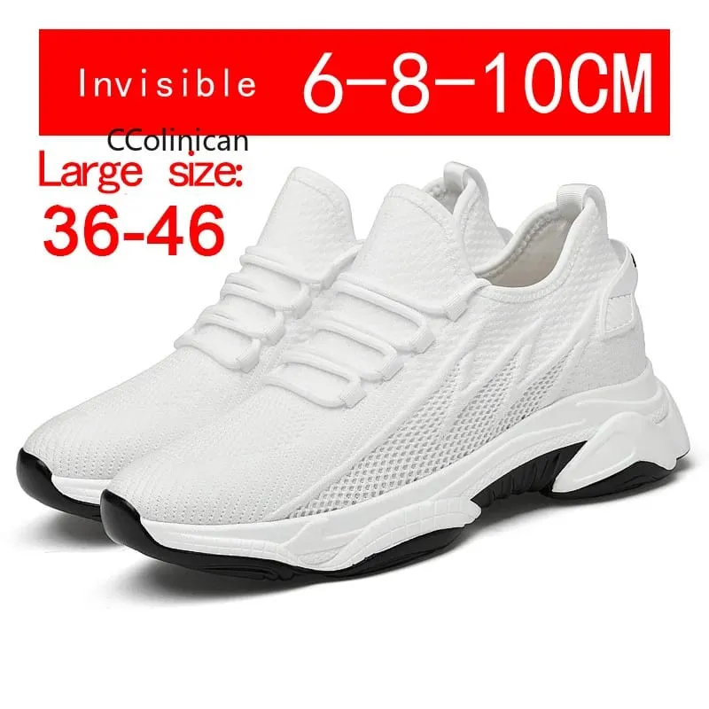 Légáteresztő, hálós felső sétacipő, 10 cm-es felvonós férfi, láthatatlan, magasságnövelő alkalmi cipő, puha aljú — image 1