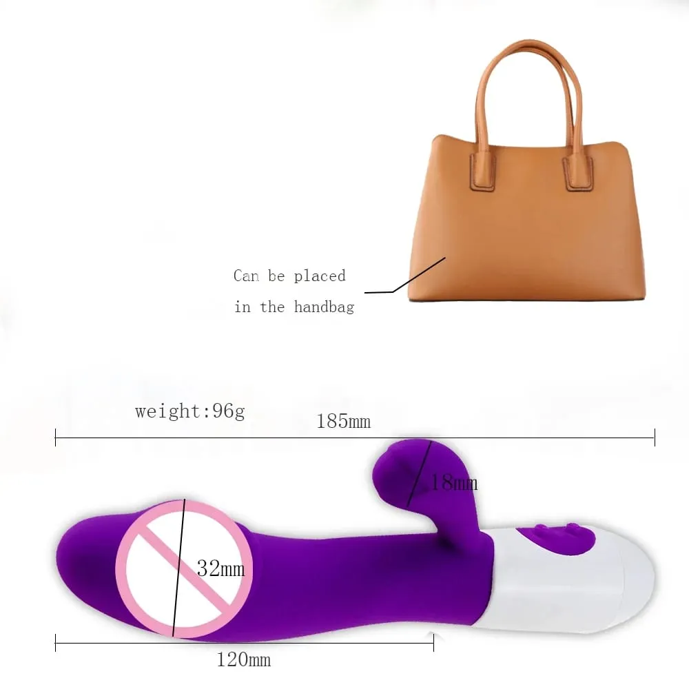 ซิลิโคนกระต่ายVibrator G Spot Dildo Dual Vibrating Clitorisนวด 10 ความเร็วเพศของเล่นสำหรับผู้หญิง — image 5