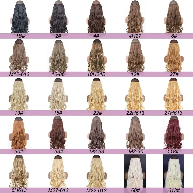 No Clips In Long Wavy Hair Extension Invisible Wire Hidden Fish Line False Hair Piece Synthetic Natural Black Blonde 16”22”32” — image 5