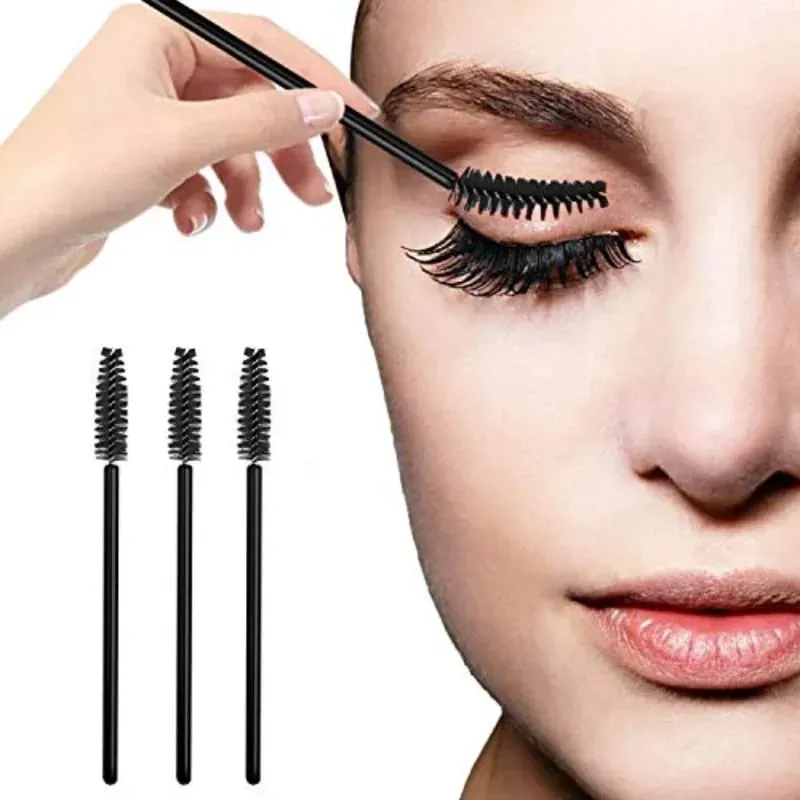 100/300Pcs Disposable Eyelash Mascara Brushes for Eye Lashes Extension Eyebrow and Makeup Lash Spoolies Wands — image 3