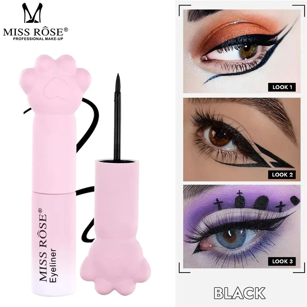 สีชมพู Cat PAW Black Liquid Eyeliner ปากกาแห้งเร็วยาวนาน Smudge PROOF แต่งหน้า Holding Premium Eye Liner ปากกา Eye เครื่องสำอาง — image 2