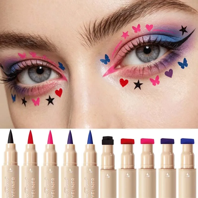 Eyeliner à Double extrémité 2 en 1, séchage rapide, imperméable et résistant à la sueur, pas facile à tacher, maquillage coloré pour les yeux