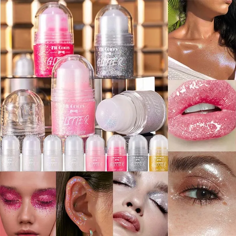 Sparkling Sequins Glitter GEL Face Body Eye ภาพวาด Shine Liquid สีขาว Silvery Pearl GLOSS Eye Brighten STAGE แต่งหน้าตกแต่ง — image 5