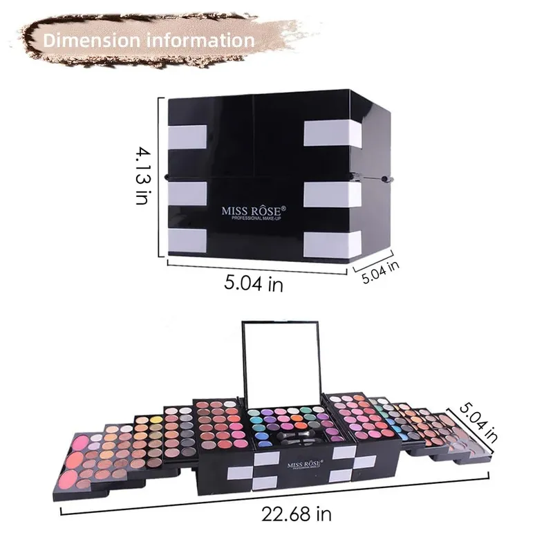 Multi-functional Makeup Box With Mirror Pro Eye Shadow Palette Set For Stage Make up Practical Cosmetic Kit For Makeup — image 7