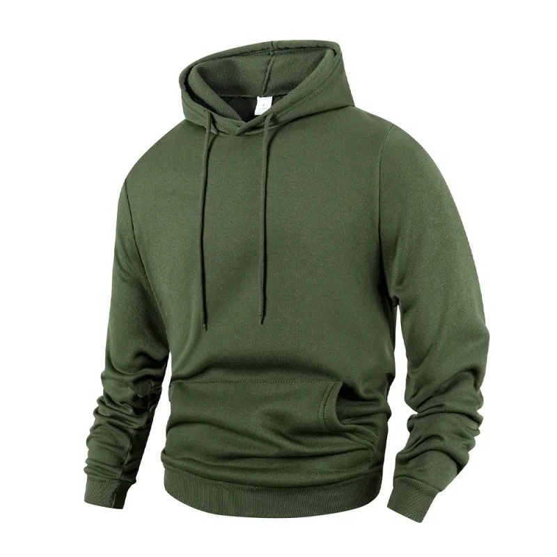 ผู้ชาย Casual Thicken Hoodies ฤดูใบไม้ร่วงฤดูหนาวเสื้อแขนยาวแฟชั่นหลวมสีทึบเสื้อกันหนาวฤดูใบไม้ผลิ WARM กลางแจ้ง Hoody — image 5
