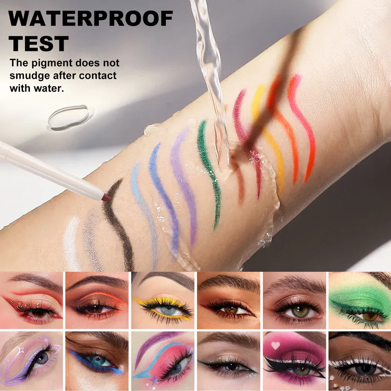 Silky Long Lasting Eye LinerดินสอBlade Tip Natural Matteไวน์อายไลเนอร์สีแดงง่ายต่อการสีและกันน้ำEye Make Upเครื่องสำอาง — image 2