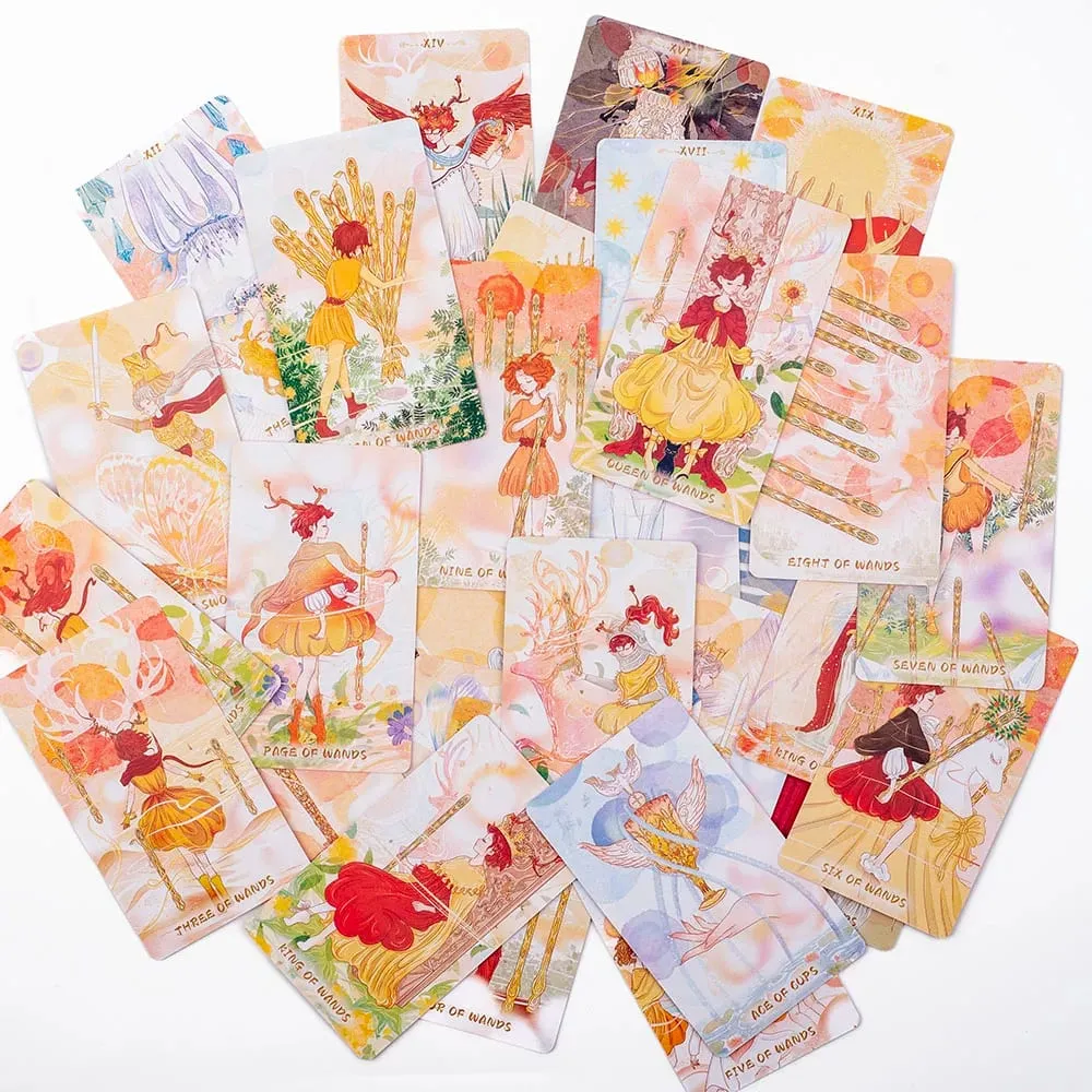 KEBANGKITAN ROMANTIK KETENANGAN BERMULA 80 Keping Kad Tarot Ramalan Nasib Permainan Kad Peramal Permainan Papan Parti 10.3*6CM — image 6