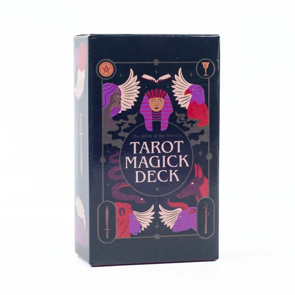 Mazzo di tarocchi magici con guida Carte con bordi colorati Fate Divinazione Giochi di carte Cartomanzia Gioco da tavolo per feste 10,3x6,1 cm — image 1