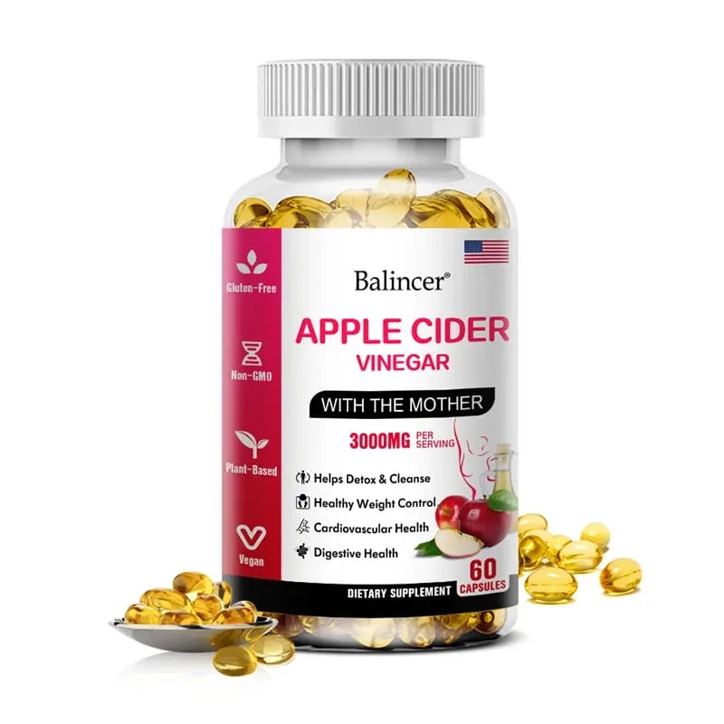 Balincer Apple Cider Vinegar Capsules Fat Burning Appetite Suppressant Healthy Weight Loss Cleanse Vitamin Supplement — image 9