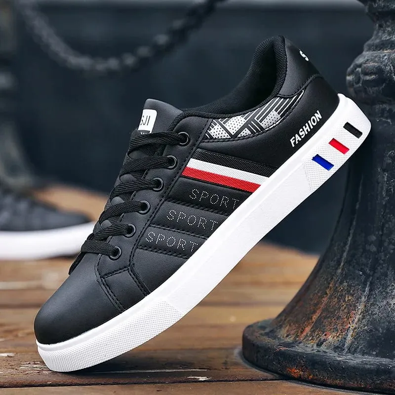 White Vulcanized Sneakers Men's Flats Comfortable Shoes Lace up Zapatillas Hombre Autumn Spring Fashion Sneakers Drop Shipping — image 12