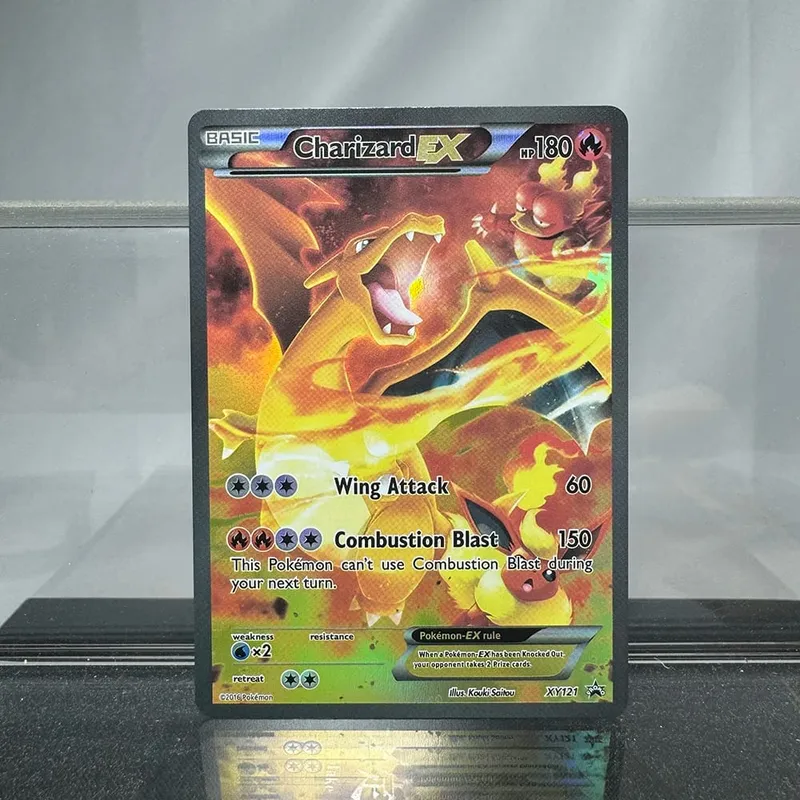 Charizard PTCG Single Collection Card 1. vydání 1996 Vmax Ex Rare Rainbow Card PKM Proxy karty Hračky Dárky