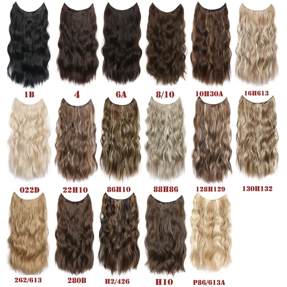 Parrucchino sintetico ondulato lungo artificiale Biondo misto marrone Pezzo di capelli finti per le donne Due clip Estensione naturale dei capelli 17 colori — image 9