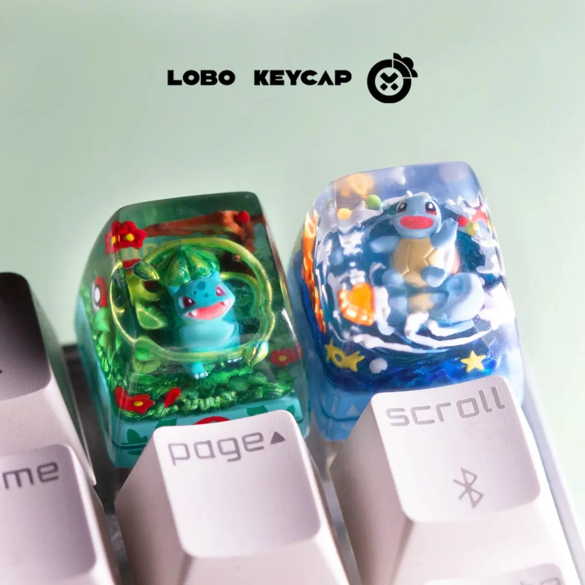 البوكيمون Bulbasaur السنجاب Keycap شفافة ملحقات لوحة المفاتيح أنيمي راتنج لطيف يتقلص بالتنقيط الغراء أغطية المفاتيح Oem Esc الأصلي C4 — image 1