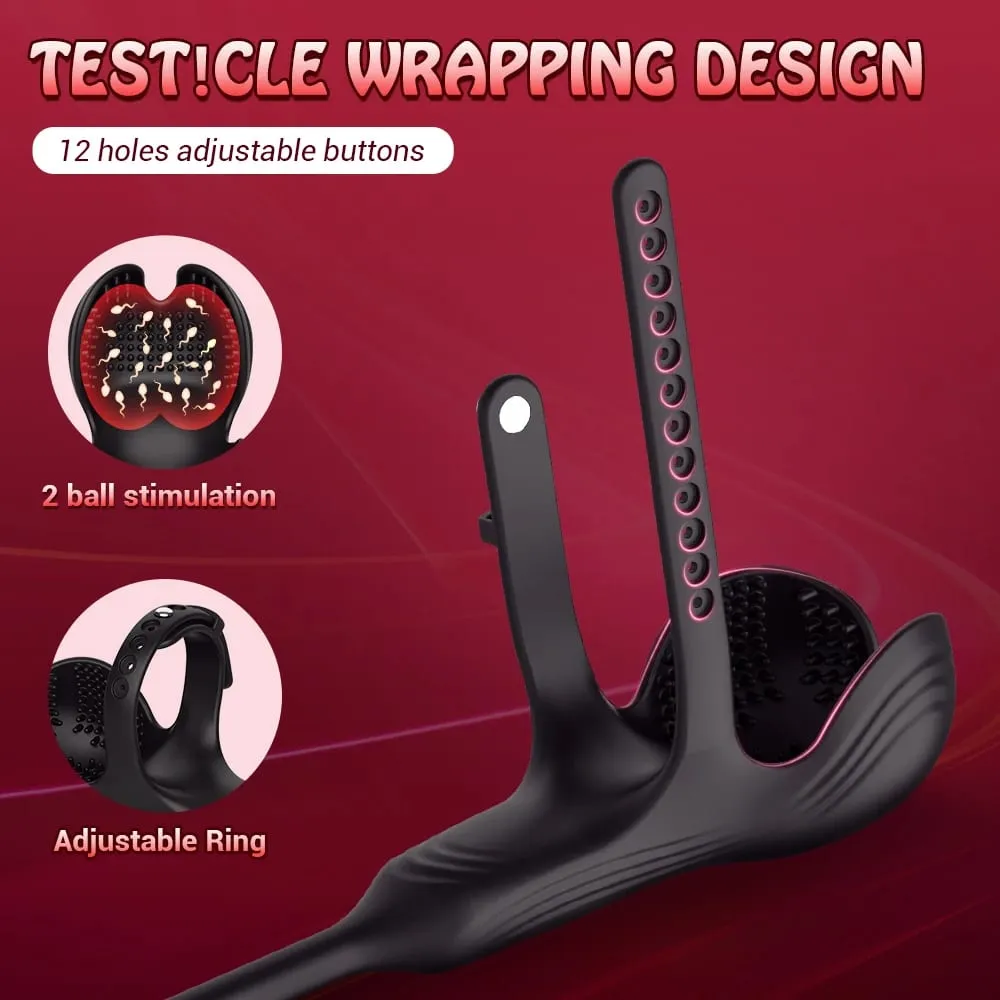 Empurrando plugue anal vibrador masculino massageador de próstata controle remoto anel peniano testículo taint estimulador brinquedos sexuais para homens casais — image 4