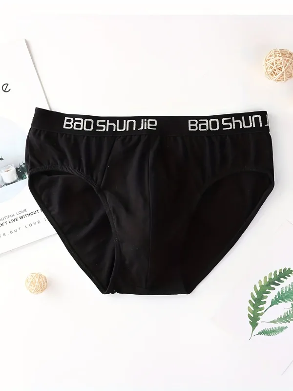 Sous-vêtements en coton pour hommes, 5 pièces, noirs, confortables, respirants, simples, à la mode, slips de sport décontractés, combinaison — image 3