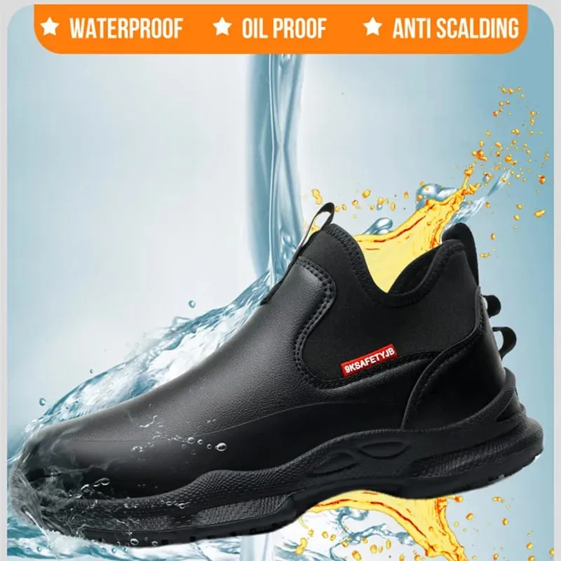 scarpe da lavoro antiscivolo da cucina stivali impermeabili da lavoro antiscivolo scarpe antinfortunistiche leggere da uomo scarpe da lavoro da chef sneakers in pelle