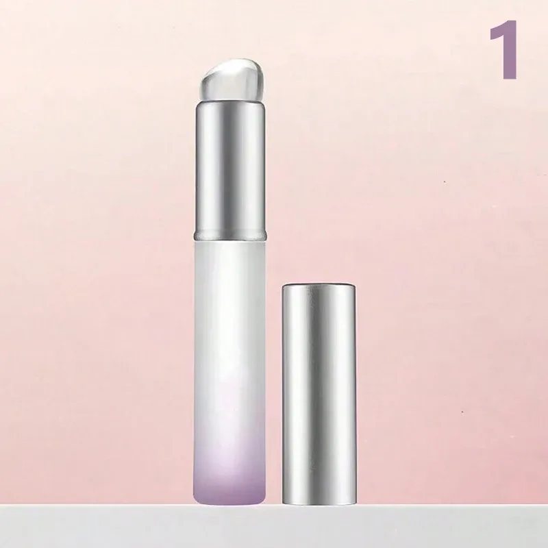 1pc Soft Silicone Lip Brush With Dust Proof Cover Round Head Lipstick Applicator Lips Makeup Tool Multi-use Brushes