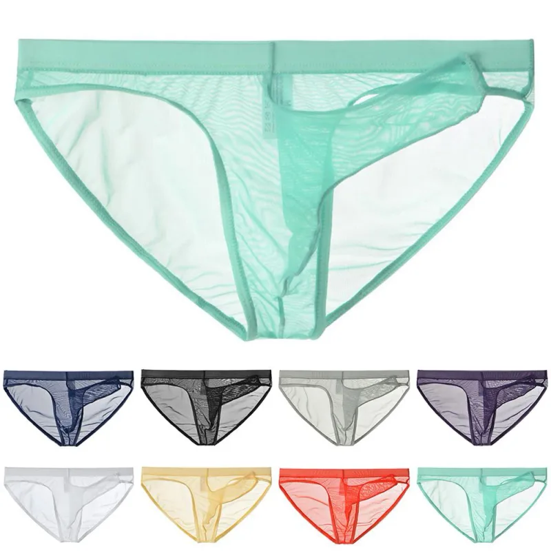 Herrunderkläder Mesh Transparent elefantnäsbyxor Tunna Lättvikts Snabbtorkande kalsonger som andas med låg midja — image 7