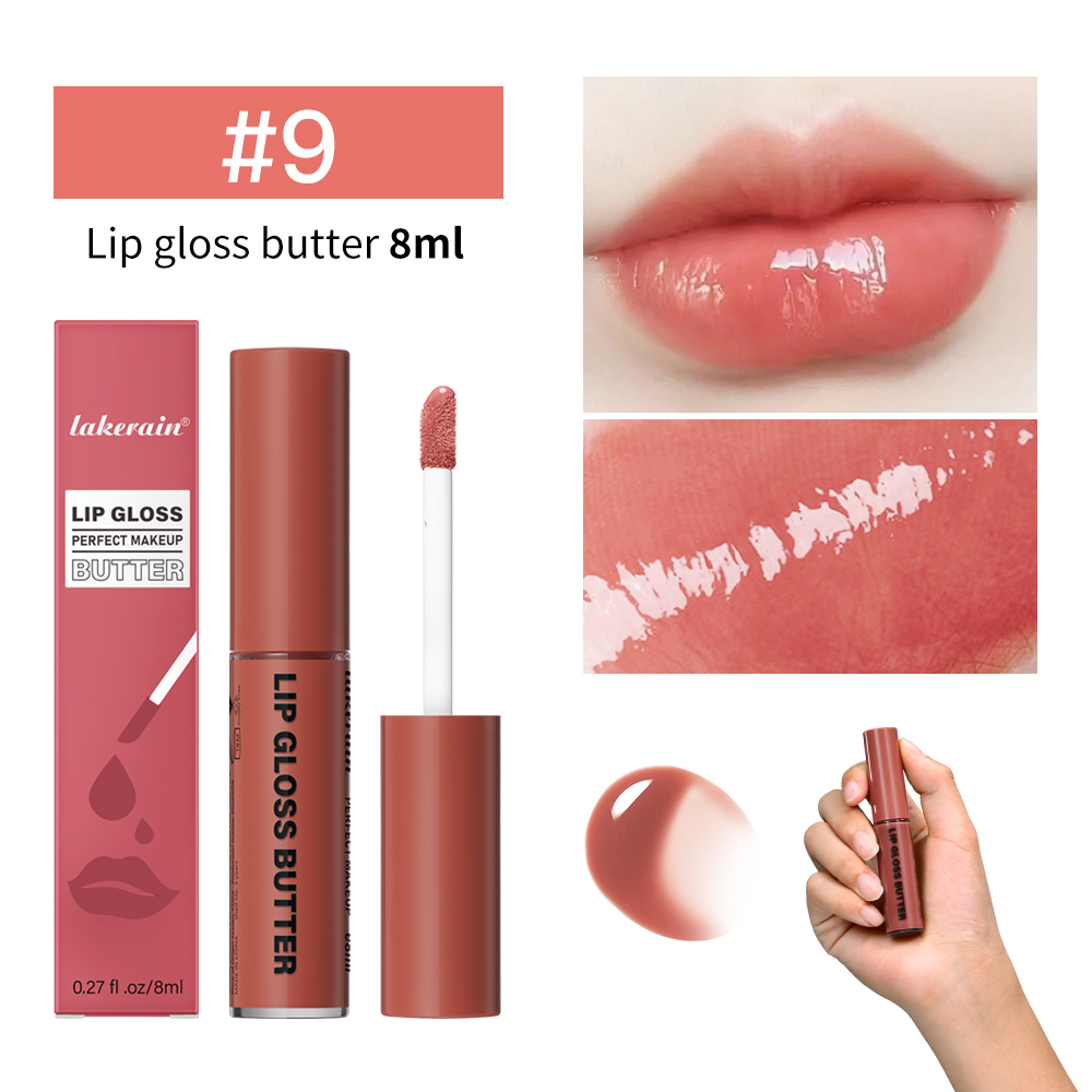 8ml Butter Non-stick Cup Gloss Lip Gloss Moisturizing Mirror Lip Gloss Holdbar farve Lip glaze Dye Lip Liquid Makeup For Damer — image 14