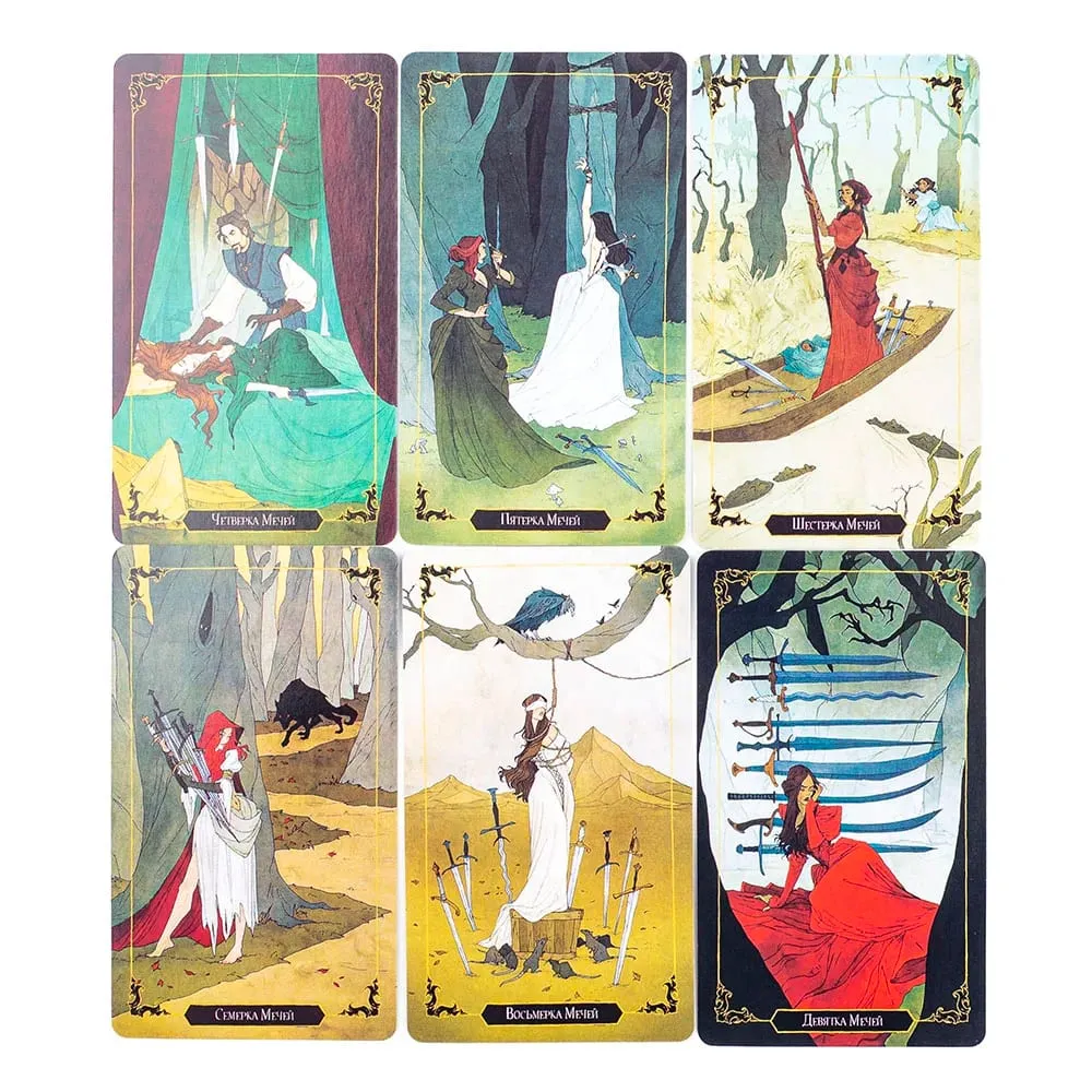 Jeu de Tarot en bois sombre, 78 cartes, Visions russes, édition Divination, jeux de société, 10,3x6cm — image 6
