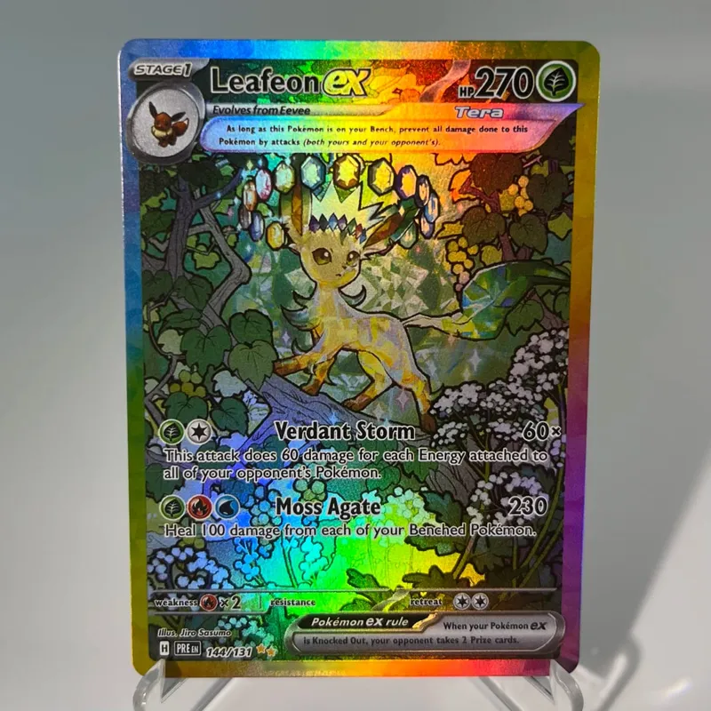 Kad PKM Prismatic Evolutions PTCG5-A GX Rainbow Umbreon Sylveon Leafeon ex Rare Collection Battle Toys Hadiah untuk Hobi — image 7