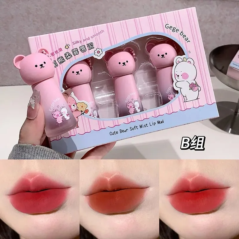 Ensemble de 3 rouges à lèvres en velours mat, tenue longue durée, résistant aux taches, ne sèche pas, coffret cadeau exquis pour femmes et filles — image 4