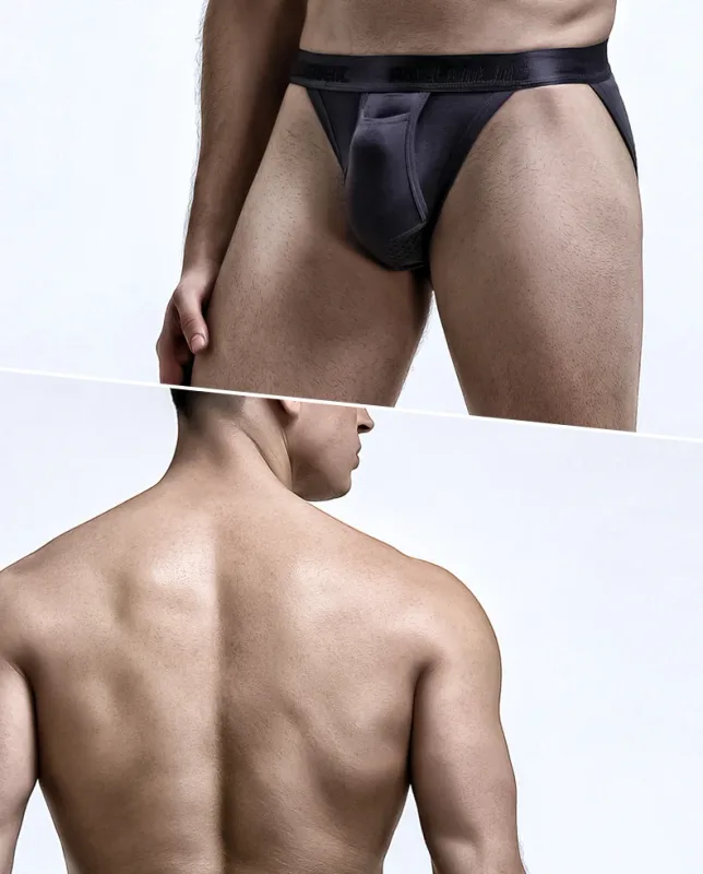 남성용 아이스 실크 분리형 파우치 브리프, U 볼록 음낭 지지대, 통기성 항정맥류 디자인 속옷 — image 22