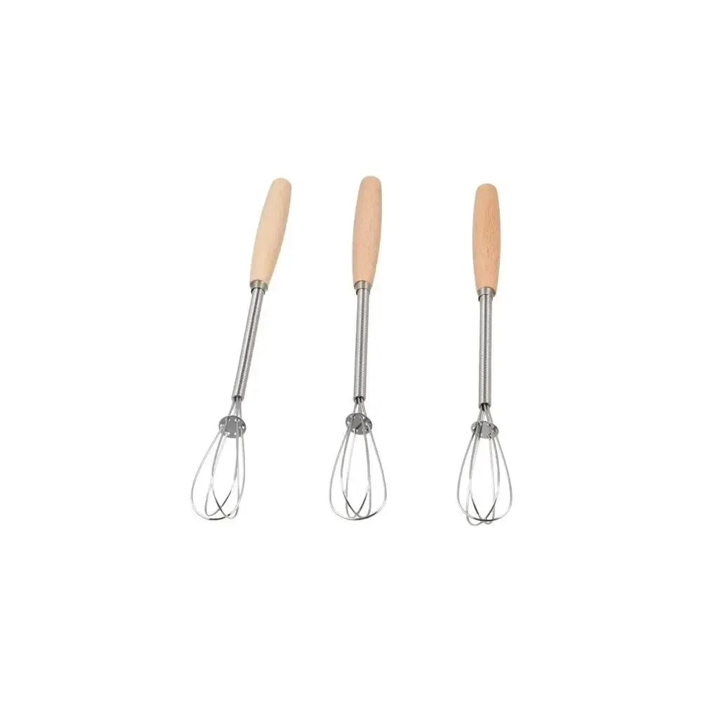Batidor de huevos multifunción de acero inoxidable, mango de madera, útil Mini batidor de huevos, batidor de huevos Manual portátil para hornear