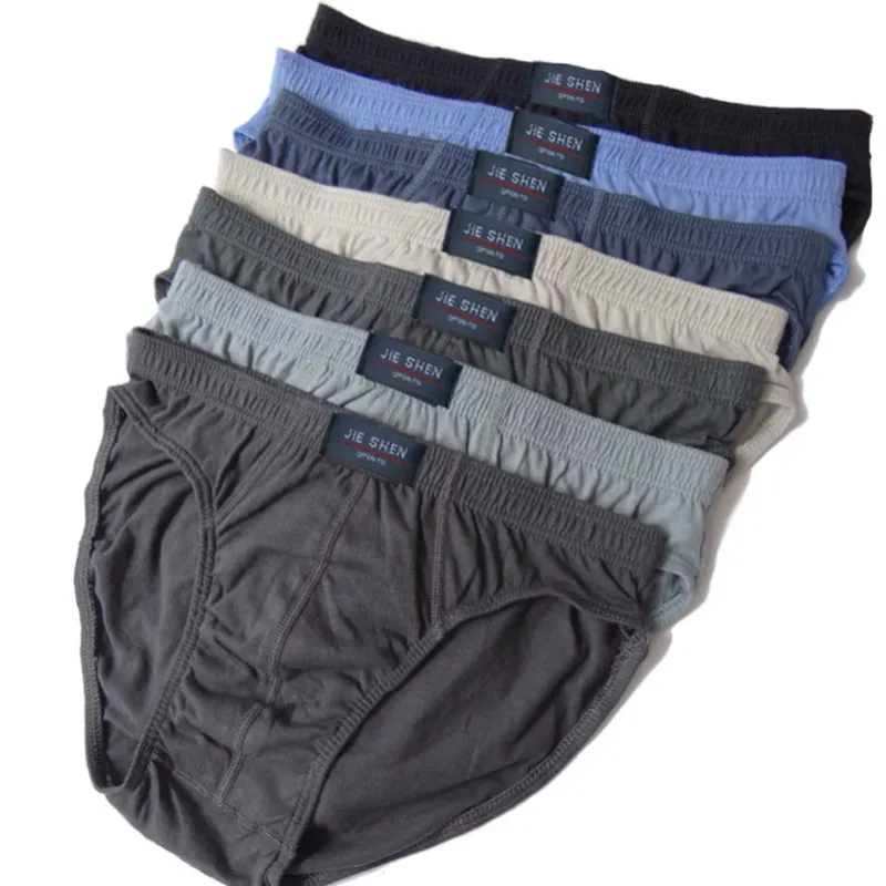100% Cotton Briefs Mens Comfortable Underpants Man Underwear L/XL/2XL/3XL/4XL5pcs/Set Free Drop Shipping
