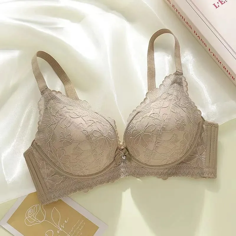 작은 가슴을위한 언더 와이어가없는 두꺼운 8cm 푸시 업 조절 가능한 브래지어 여성용 편안한 수집 보조 란제리 — image 11