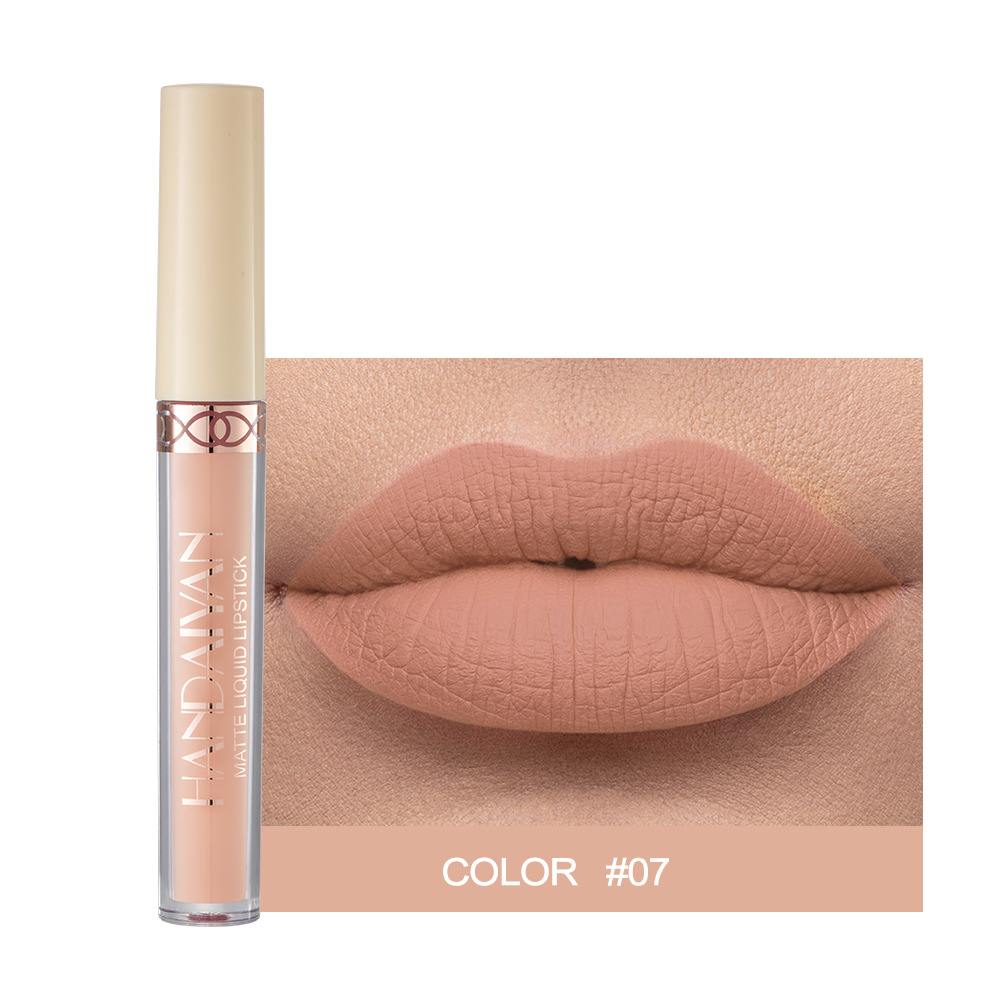 Rossetto liquido opaco nudo impermeabile Tazza antiaderente Tinta per labbra Trucco Rosso opaco Lucidalabbra Cosmetici Rossetti a lunga durata Trucco