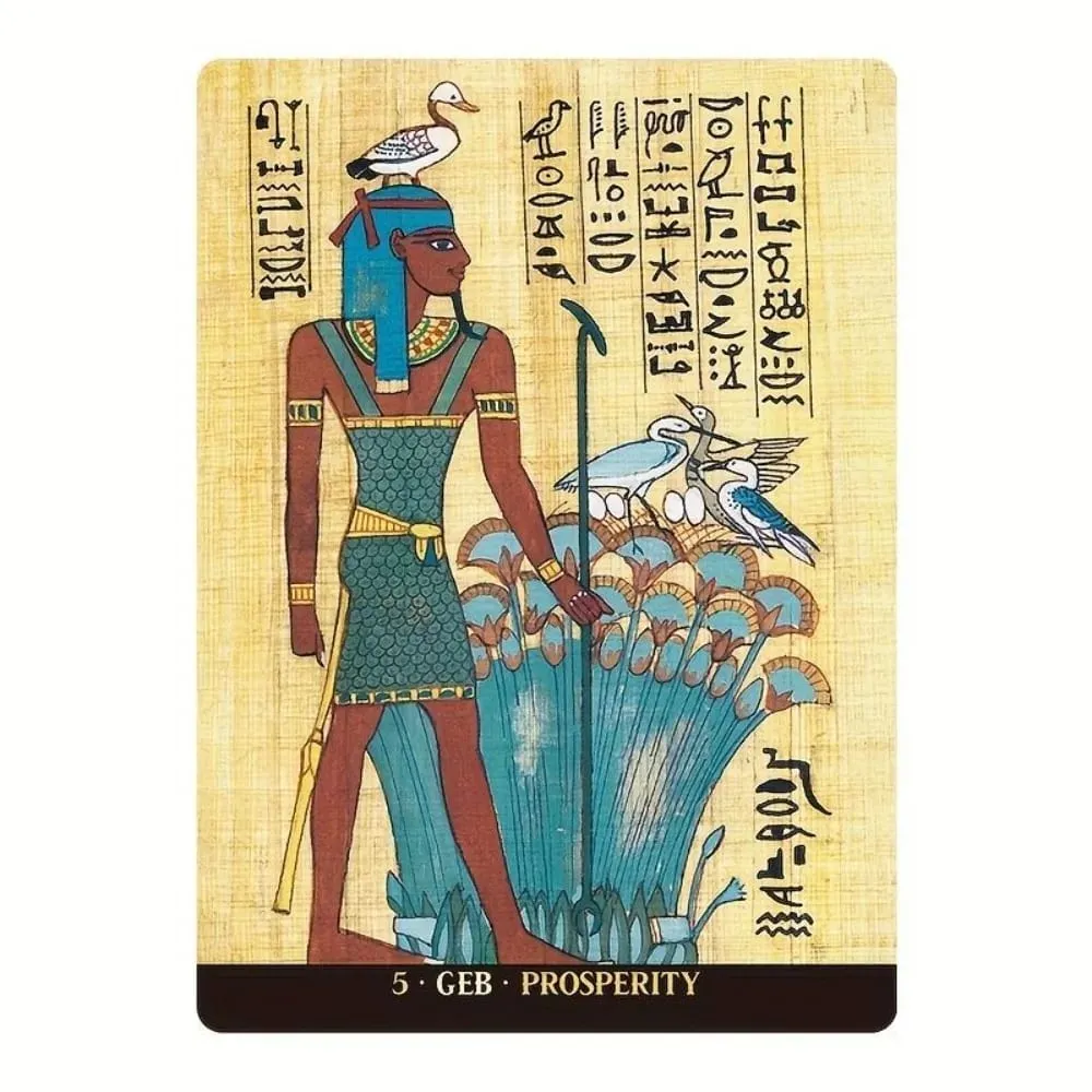 Egyptian Gods Oracle Cards - 12.6*8.9cm Ancient Egypt Divination Deck for Meditation Guidance - Papyrus Art Style — image 4