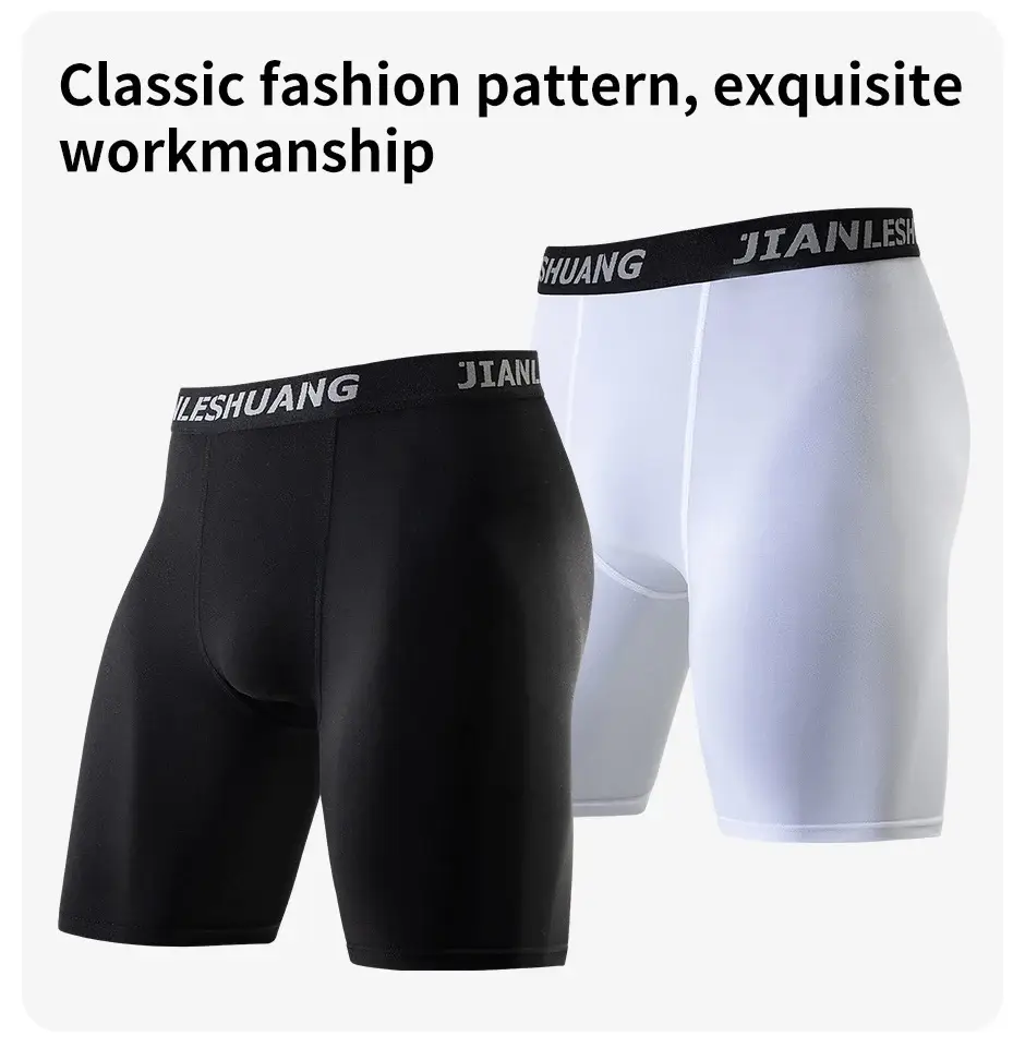 1/5 Pcs Men's Black And White Classic Cycling Long Underwear Multi-size Running Fitness Comprehensive Training Shorts Teenagers — image 7