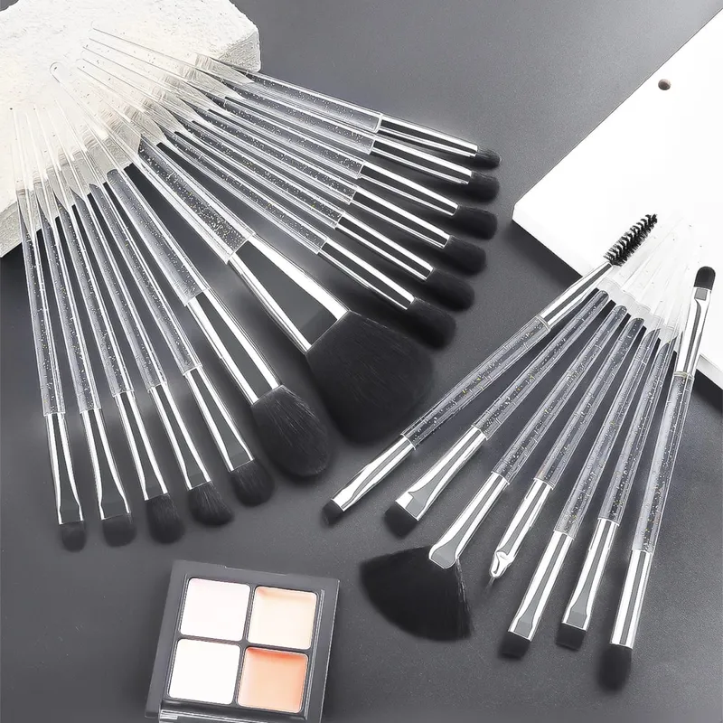 37 STK Makeup Værktøj Sæt 20 Børster + Svampe Puffs Øjenvippe curler rengøringsværktøj til hele ansigtet — image 13