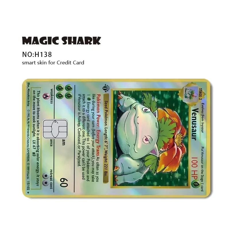 Charizard Gyarados Venusaur Blastoise Mewtwo Squirtle Snorlax Holographic Laser Credit Debit Card Film Skin Sticker — image 10