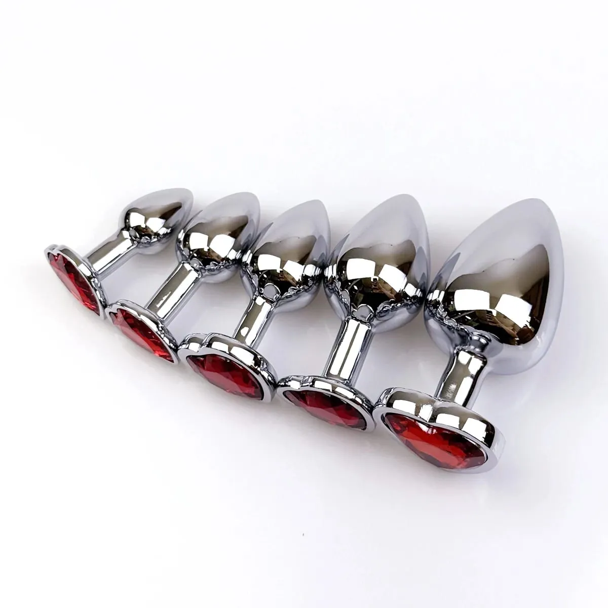 5 Sizes Heart Metal Crystal Anal Plug Stainless Steel Butt Plug Masturbation Stimulator Dildos Adult Sex Toys For Women Men — image 2