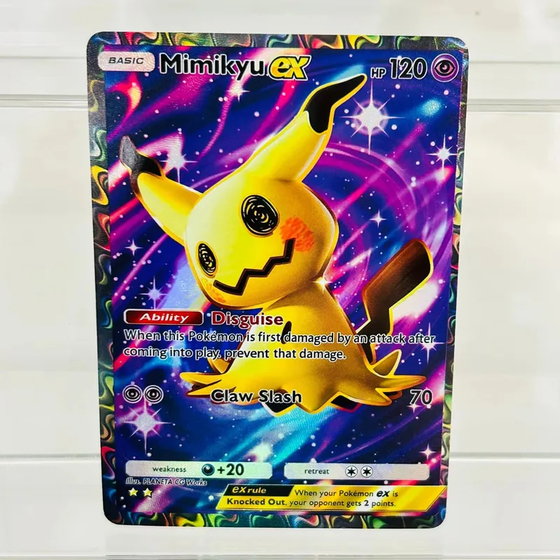 Mimikyu ex Version anglaise à collectionner qualité bricolage feuille Texture bel état cartes de collection Anime Premium — image 5