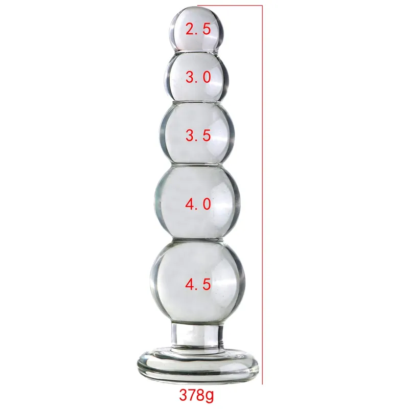 3 ขนาด Big Ball แก้ว Pyrex Anal Dildos Butt Plug คริสตัลช่องคลอดลูกปัดอวัยวะเพศชายปลอมหญิงช่วยตัวเองของเล่นสำหรับผู้ใหญ่ผู้หญิงผู้ชาย